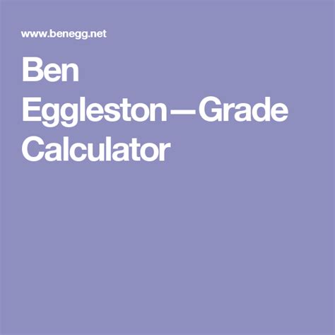ben egg calculate grade